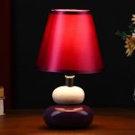 Светильник настольный "Сад камней"фиолетово-белый 220V/E14 26х15х15 см