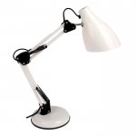 Лампа настольная Е27 60 Вт "Валли" белая шарнирная 43х21х14,5 см