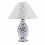 Лампа настольная керамика "Вихрь" белое серебро 220V Е14 35,5х27,5х27,5 см
