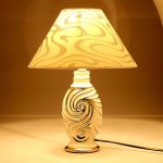 Лампа настольная керамика "Вихрь" белое серебро 220V Е14 35,5х27,5х27,5 см