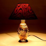 Лампа настольная керамика "Вихрь" под бронзу 220V Е14 35,5х27,5х27,5 см