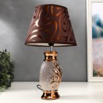 Лампа настольная керамика "Золотой цветок" под бронзу, стразы 220V Е14 37,5х25х18,5 см