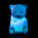 Световой сувенир "Мишка с бантиком" светится разными цветами 7х5х5 см