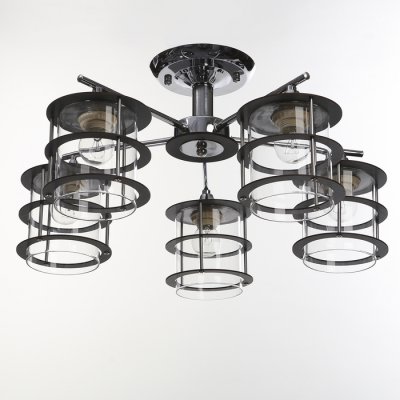 Люстра "Аган" E27 5х60Вт серебро 53х53х30 см