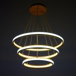 Люстра "Орбита" 3x75W LED 3000K/4000K золото 50x50x30 см