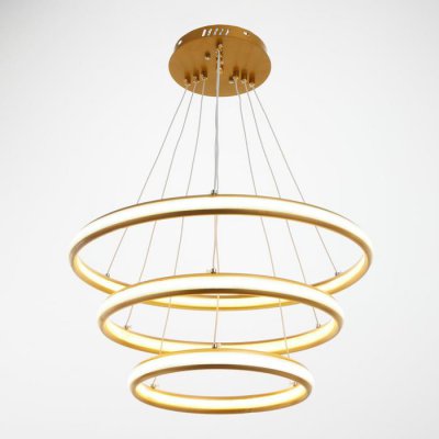 Люстра "Орбита" 3x75W LED 3000K/4000K золото 50x50x30 см