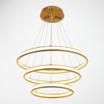 Люстра "Орбита" 3x75W LED 3000K/4000K золото 50x50x30 см