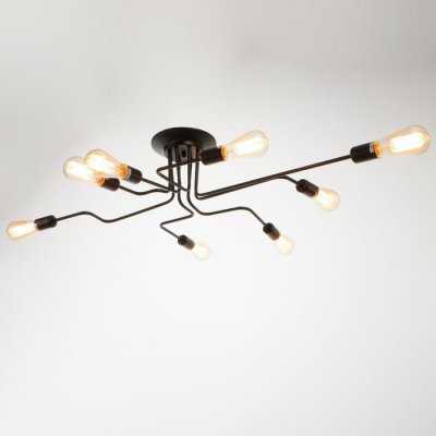 Люстра "Линии" 8x40W E27 черный 107x75x18 см