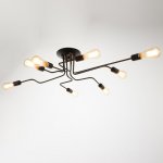 Люстра "Линии" 8x40W E27 черный 107x75x18 см