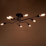 Люстра "Линии" 8x40W E27 черный 107x75x18 см