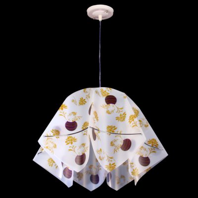 Люстра подвес "Джули" E27 1х60Вт бел./желт./кор. 27х42х100 см