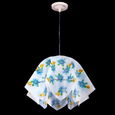 Люстра подвес "Джули" E27 1х60Вт бел./желт./гол. 27х42х100 см