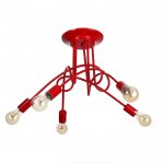 Светильник "Узел" красный 5x40W E27 85x85x40 см