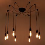 Светильник "Паук" черный 8x40W E27 80x80x90 см
