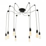 Светильник "Паук" черный 8x40W E27 80x80x90 см