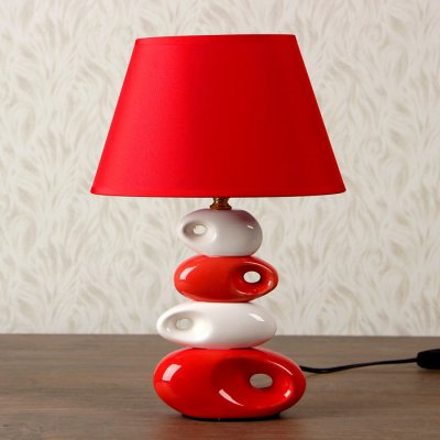 Лампа настольная керамика Е14 40Вт 220В Лампа настольная керамика Е14 40Вт 220В "Сад камней: белое и красное" 38,5х23х14 см