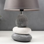 Лампа настольная керамика Е14 40Вт 220В "Сад камней: серый асфальт" 33,5х22,5х22,5 см