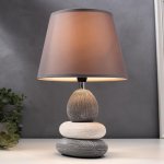 Лампа настольная керамика Е14 40Вт 220В "Сад камней: серый асфальт" 33,5х22,5х22,5 см