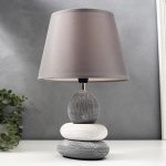 Лампа настольная керамика Е14 40Вт 220В "Сад камней: серый асфальт" 33,5х22,5х22,5 см