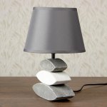 Лампа настольная керамика Е14 40Вт 220В "Сад камней: серый асфальт" 33,5х22,5х22,5 см