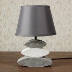 Лампа настольная керамика Е14 40Вт 220В "Сад камней: серый асфальт" 33,5х22,5х22,5 см