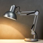 Лампа настольная 810B "Деко, серебро" E27 40W