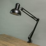 Лампа настольная на шарнире 800 "Крус, чёрная" E27 40W