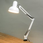 Лампа настольная на шарнире 800 "Крус, белая" E27 40W