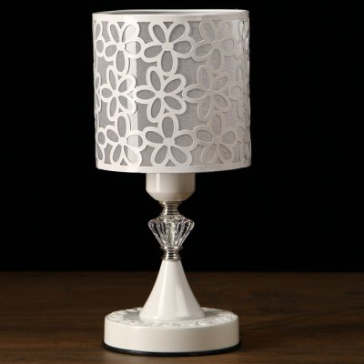 Лампа настольная "Белые цветы" 40W E27 белый 14,5х14,5х31 см