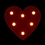 Ночник пластик от батареек 2АА "Красное сердце" 16х16х2,8 см