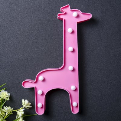 Ночник пластик от батареек 2АА "Жирафик" МИКС 30х15,5х2,8 см