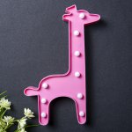 Ночник пластик от батареек 2АА "Жирафик" МИКС 30х15,5х2,8 см