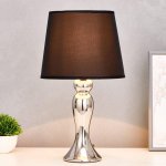 Лампа настольная с абажуром "Грация" серебро 220V 25 Вт E14 47,5х23,5х23,5 см