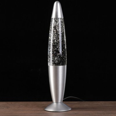 Светильник настольный лава лампа "Блёстки" Е14 25-35W серебро 34х8,5х8,5 см