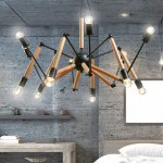 Люстра "Краб-дерево" 12х60Вт Е27 черный 80х80х100см