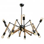 Люстра "Краб-дерево" 12х60Вт Е27 черный 80х80х100см