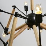 Люстра "Краб-дерево" 12х60Вт Е27 черный 80х80х100см