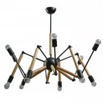Люстра "Краб-дерево" 12х60Вт Е27 черный 80х80х100см