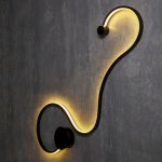 Бра "Изгиб" 38Вт LED 4000К черный 82х2х42см