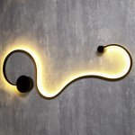 Бра "Изгиб" 38Вт LED 4000К черный 82х2х42см