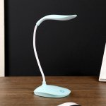 Лампа настольная сенсор 3 режима LEDх14 "Капля" синяя USB 42х12,5х10 см