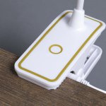Лампа настольная прищепка сенсор 3 режима LEDх14 "Золотая полоса" лупа USB, 3ААА 44х15х6 см