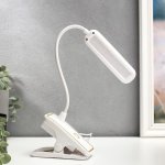 Лампа настольная прищепка сенсор 3 режима LEDх14 "Золотая полоса" лупа USB, 3ААА 44х15х6 см