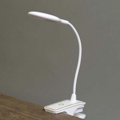 Лампа настольная прищепка сенсор 3 режима LEDх14 "Золотая полоса" лупа USB, 3ААА 44х15х6 см