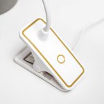 Лампа настольная прищепка сенсор 3 режима LEDх14 "Золотая полоса" лупа USB, 3ААА 44х15х6 см