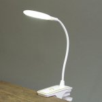 Лампа настольная прищепка сенсор 3 режима LEDх14 "Золотая полоса" лупа USB, 3ААА 44х15х6 см