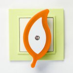 Ночник пластик "Листок" LED МИКС 4,4х5х9,5 см