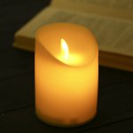 Ночник пластик "Большая свеча" от батареек 3ААА 7,5х7,5х10 см