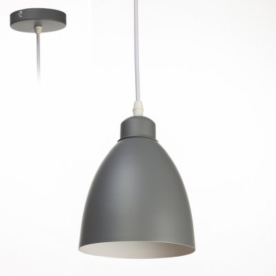 Светильник подвесной "Овал" 1x40Вт E27 серый 14х14х18-98 см