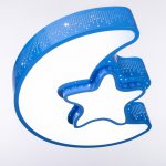 Люстра "Месяц со звездой" LED 3 режима 68Вт синий 50х54х13 см